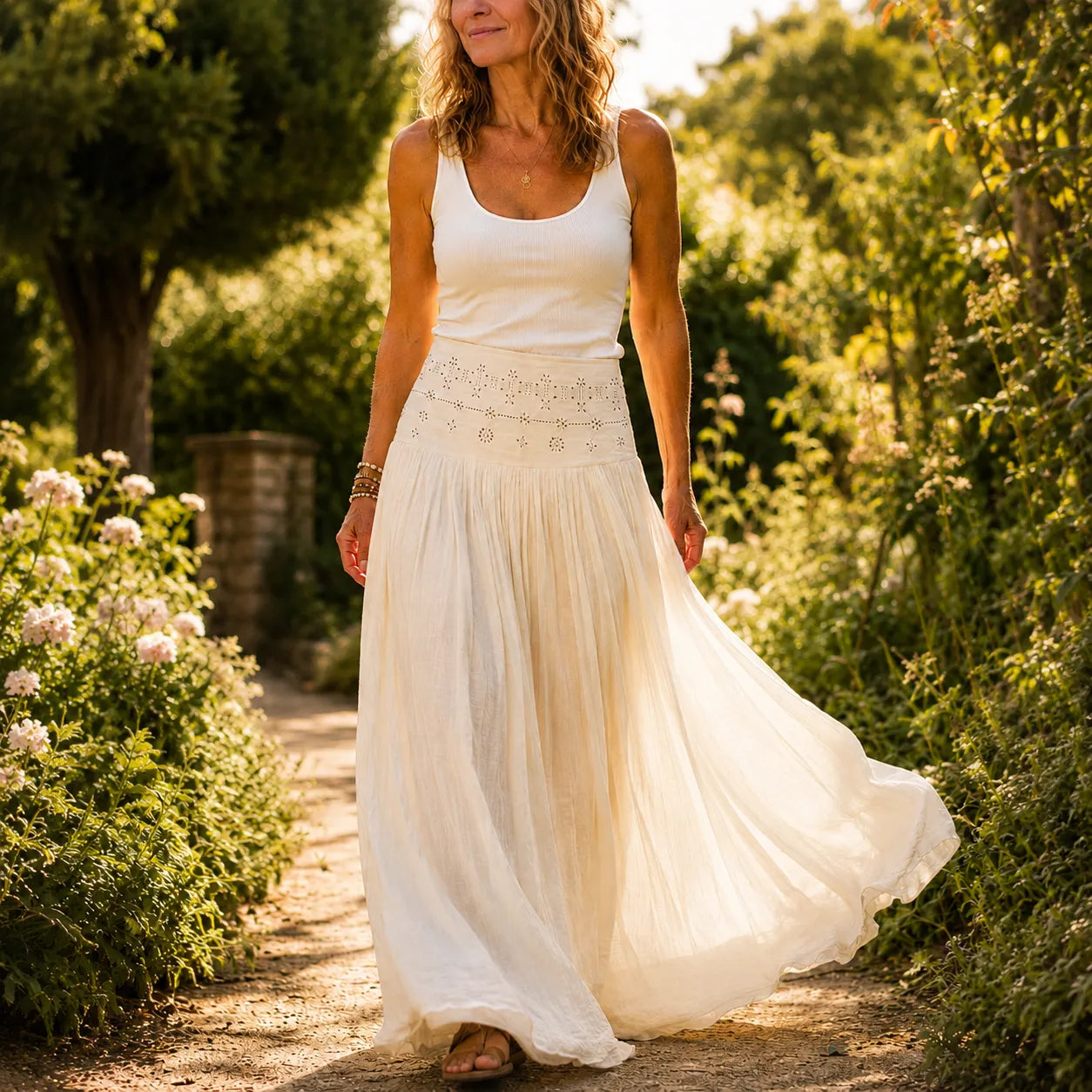 👗Women's High-Waisted Linen A-Line Beach Skirt👠