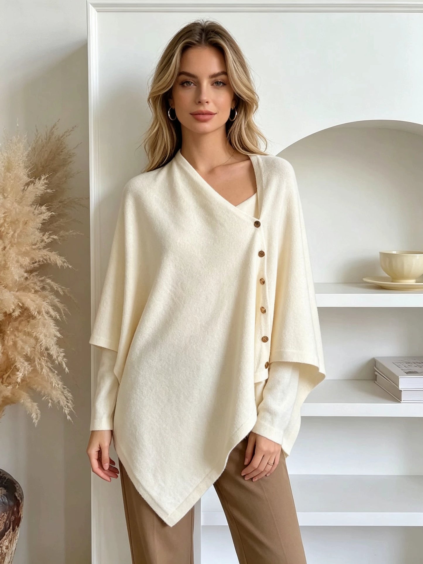 Women's Versatile Knitted Shawls Scarf Poncho Sweater-🍂 Cozy Autumn Cape