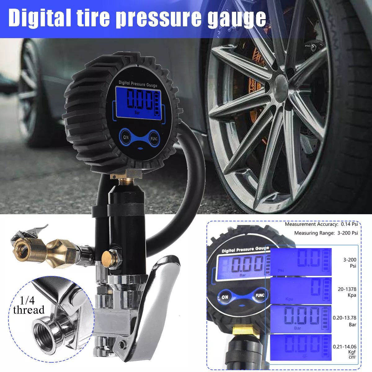 🚗🔥Digital Tire Inflator with Pressure Gauge