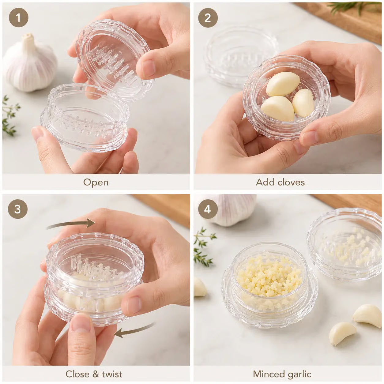 🧄Manual Garlic Twister & Masher – Crush Garlic in Seconds, No Mess Required