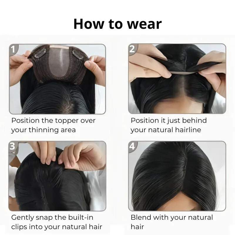 7" x 7.5" Premium Human Hair Topper