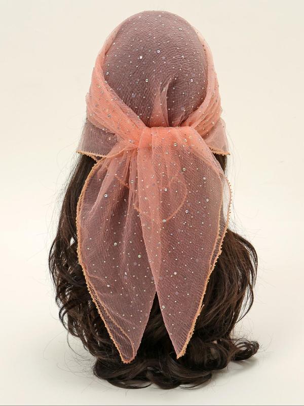 Women's Glitter Decor Head Scarf, Elegant Hair Band for Daily Hairstyle Ideas