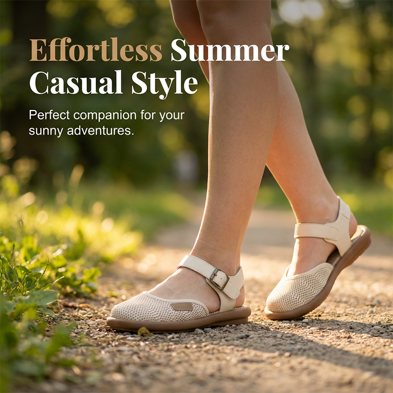 📢📢50% OFF !! ⏰Breathable Mesh Flat Sandals with Ankle Strap