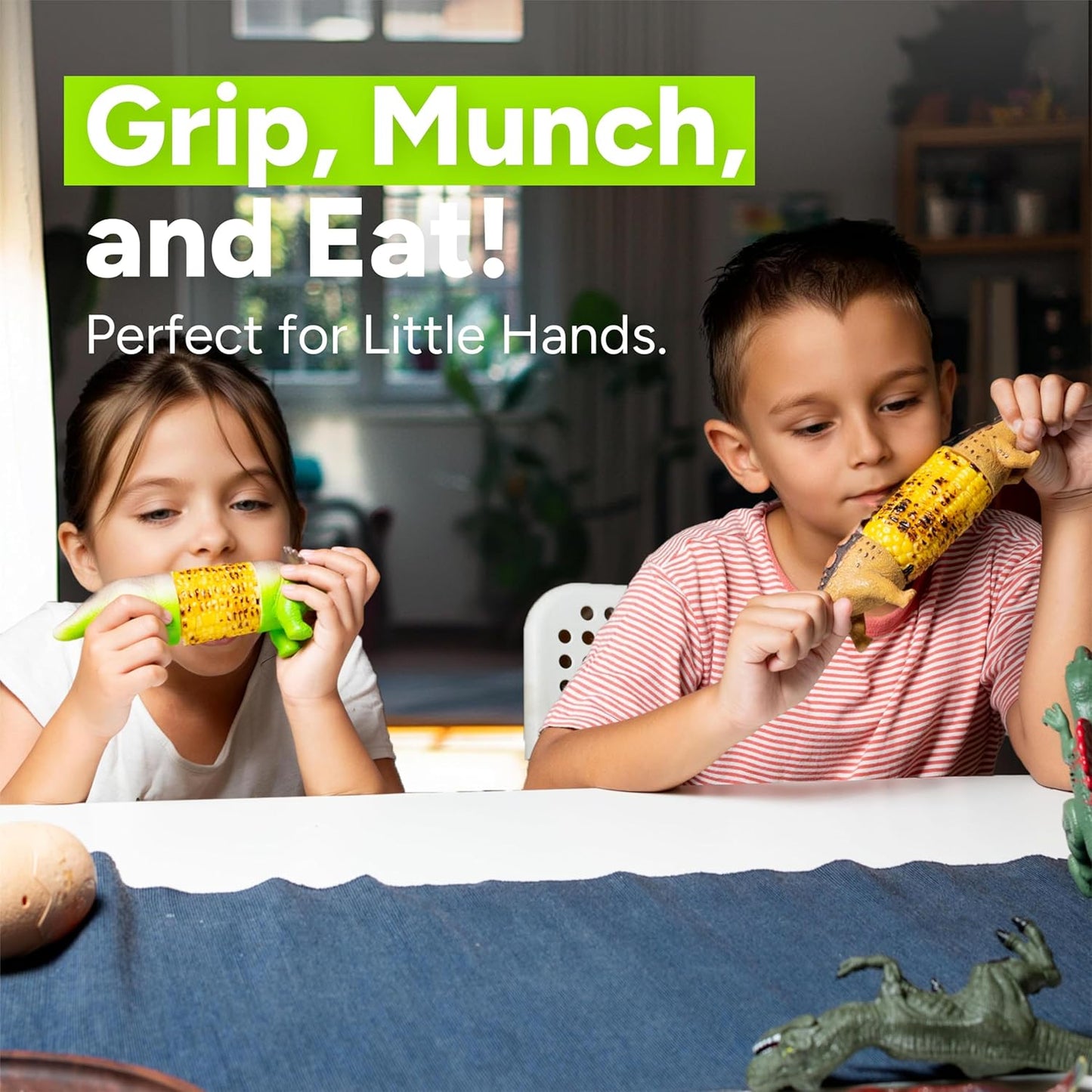 🦕⭐2026 New⭐ Dinosaur Corn Holders for Corn On The Cob - Funny Corn Cob Holder for Kids and Adults with Stainless Steel Prongs