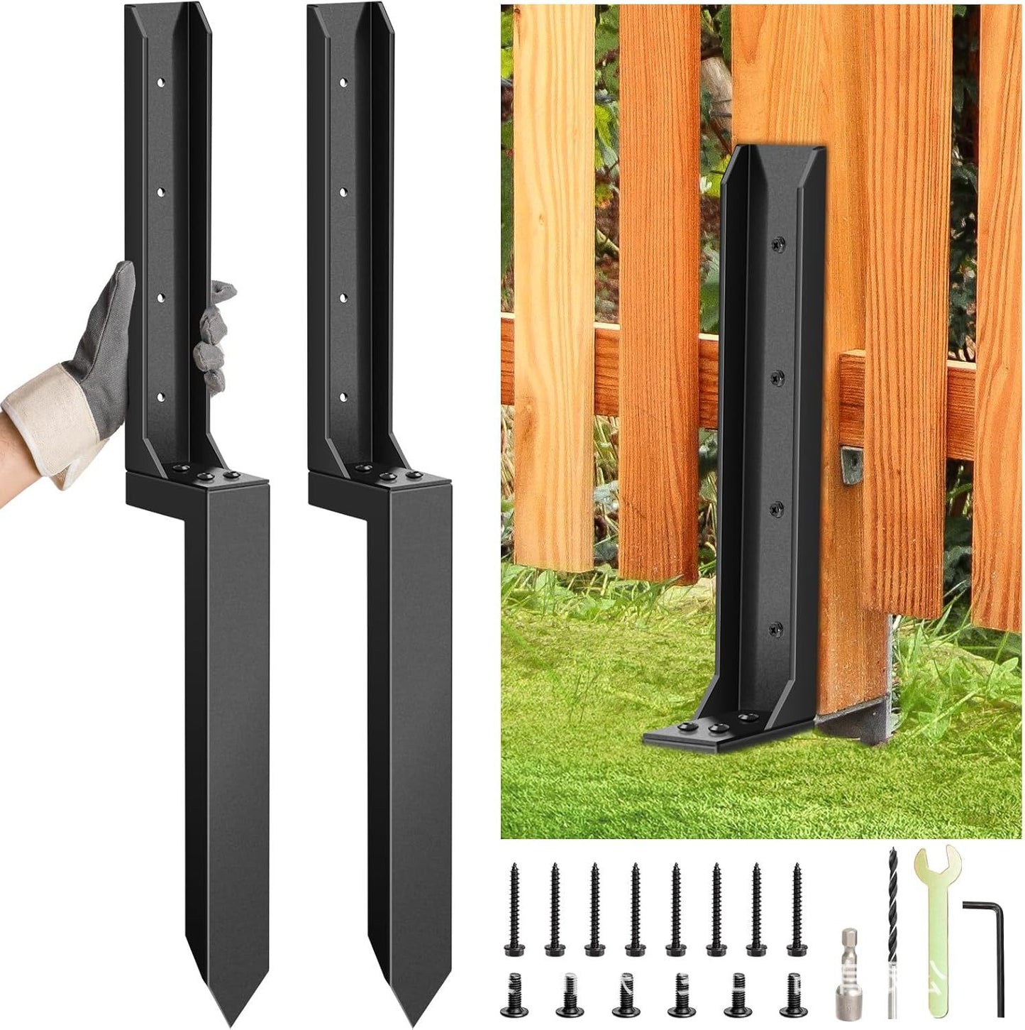 Extra-Thick, Heavy-Duty Fence Post Anchor Stakes