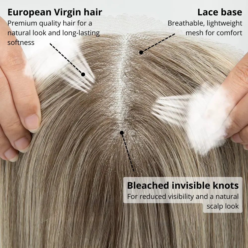 7" x 7.5" Premium Human Hair Topper