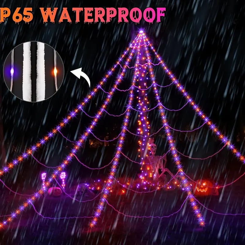 Halloween Glowing Spider Web Lights