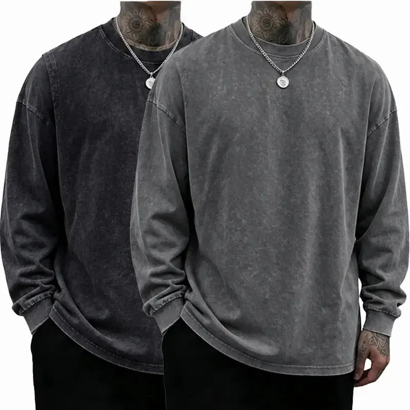 Oversized Casual Washed Long Sleeve Shirt