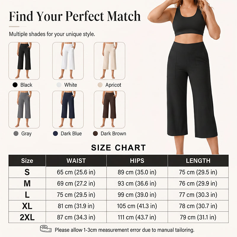 👩‍🦰Women's Loose Straight-Leg Yoga Cropped Pants with Pockets