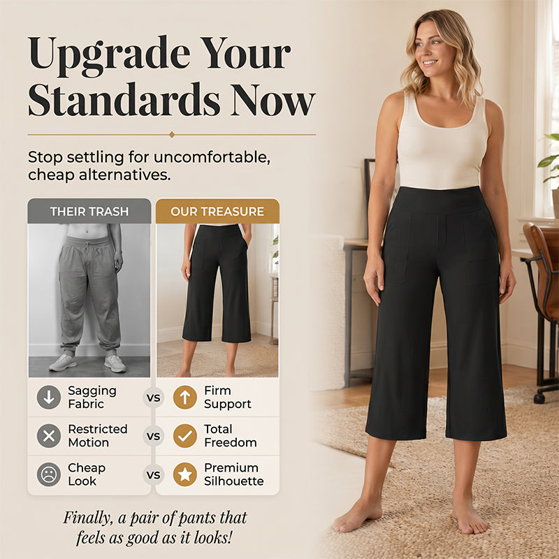 👩‍🦰Women's Loose Straight-Leg Yoga Cropped Pants with Pockets