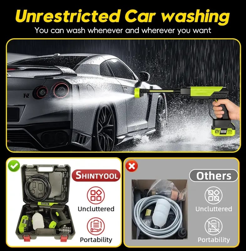 🔥🌟Cordless Pressure Washer and Single Port Charger Base