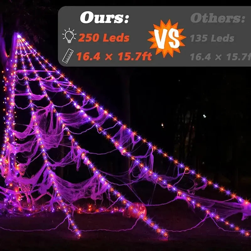 Halloween Glowing Spider Web Lights