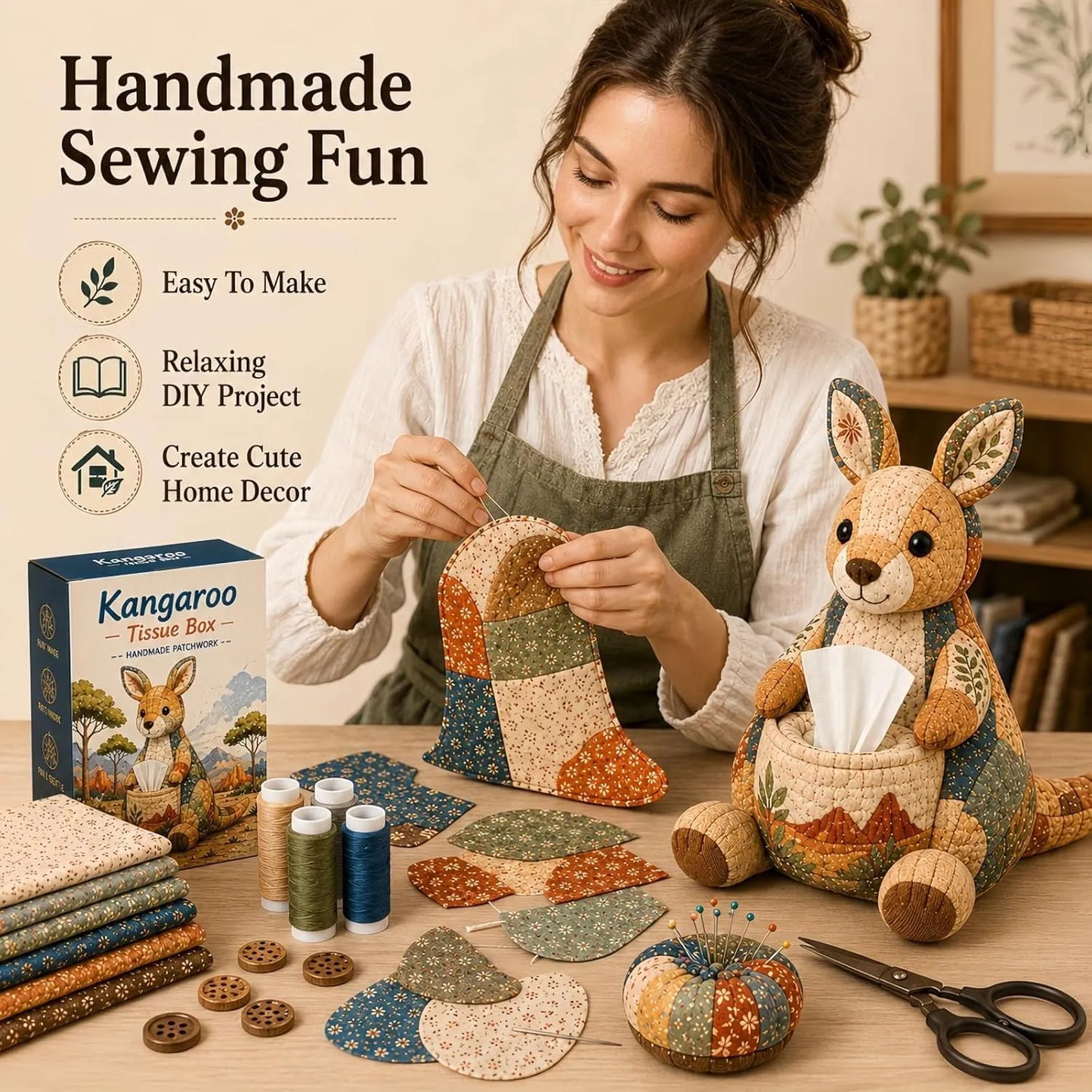 ⚡New Arrival🧵DIY Animal-Themed Patchwork-Style Tissue Box Kit