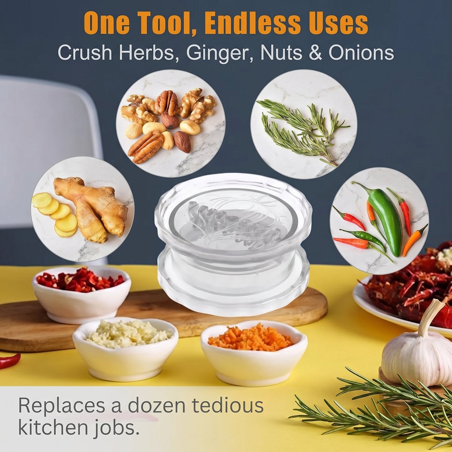🧄Manual Garlic Twister & Masher – Crush Garlic in Seconds, No Mess Required