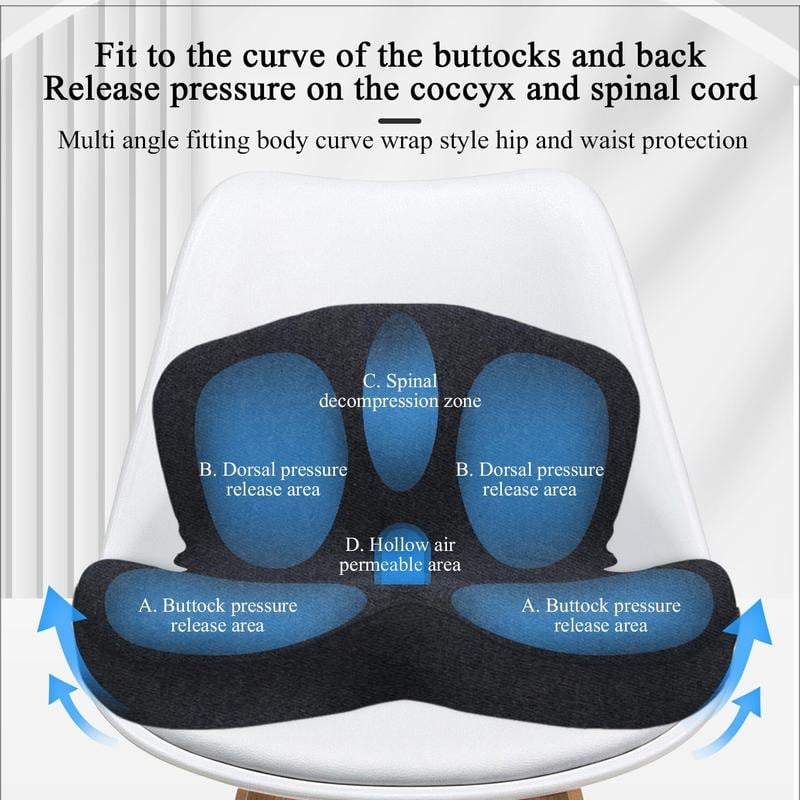 💎 40% OFF! 💎 Non-Slip Memory Foam Seat Cushion – Sciatica Relief, Breathable Mesh & Universal Fit for Car, Office & Wheelchair