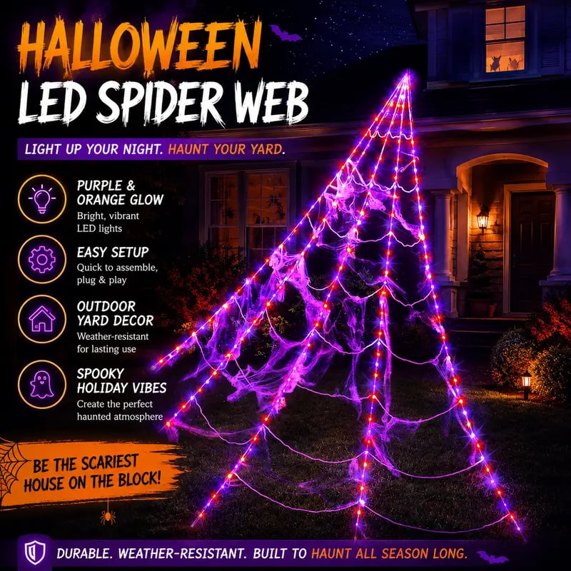 Halloween Glowing Spider Web Lights