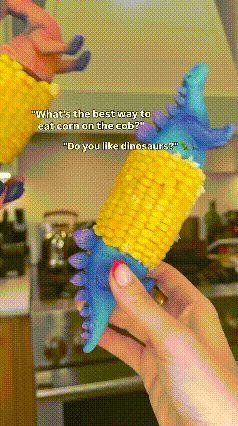 🦕⭐2026 New⭐ Dinosaur Corn Holders for Corn On The Cob - Funny Corn Cob Holder for Kids and Adults with Stainless Steel Prongs