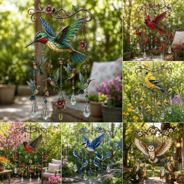 🐦🎐Graceful Hummingbird Wind Chime, Bring Beauty, Peace To Your Garden