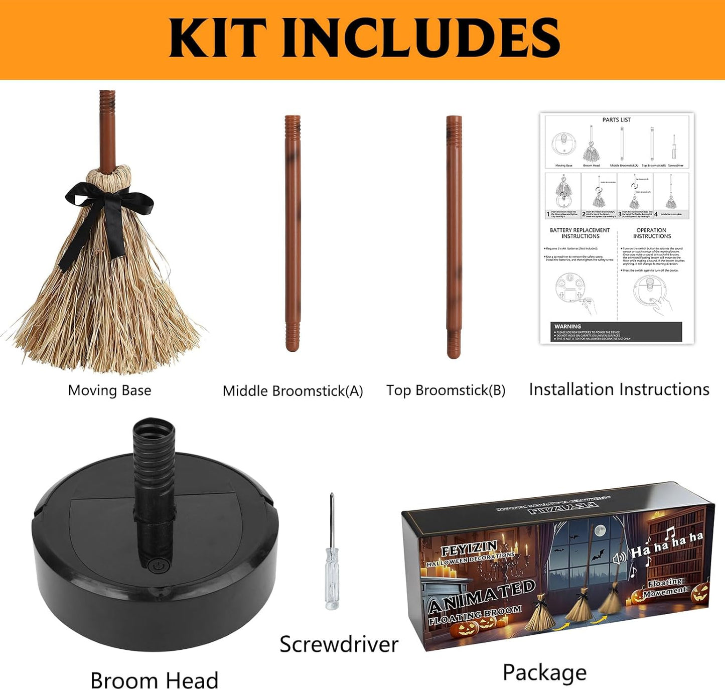 🧙‍♀️🪄Floating Witch's Broom –Haunted Dancing Broom