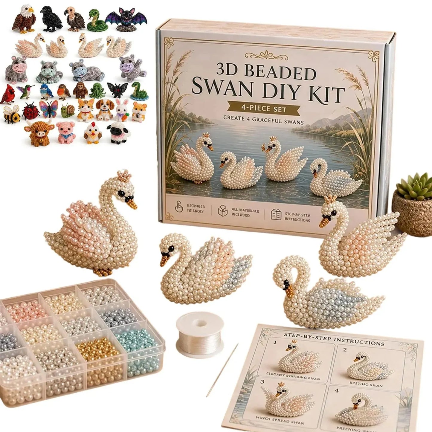 🧵Mini 3D Beaded Animal Craft Kit