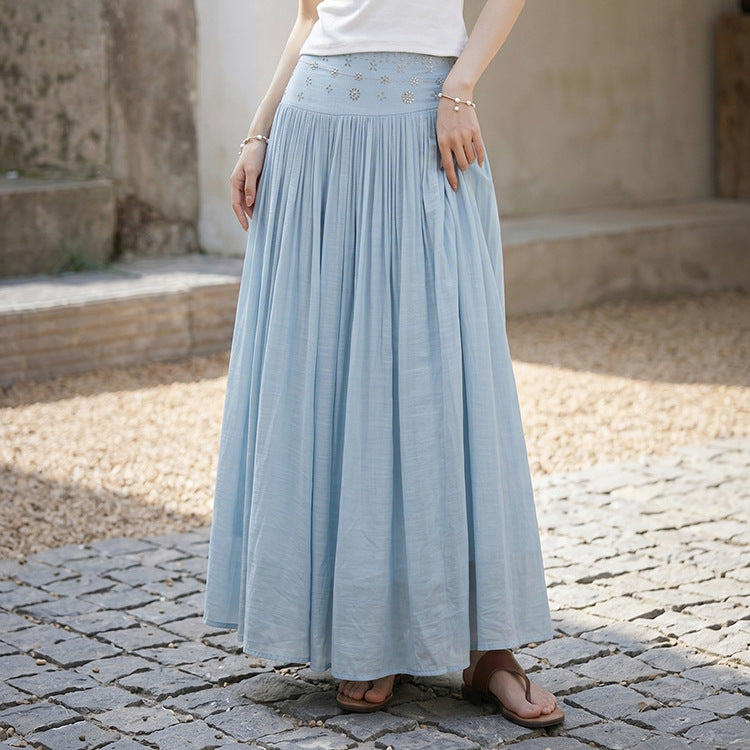 👗Women's High-Waisted Linen A-Line Beach Skirt👠