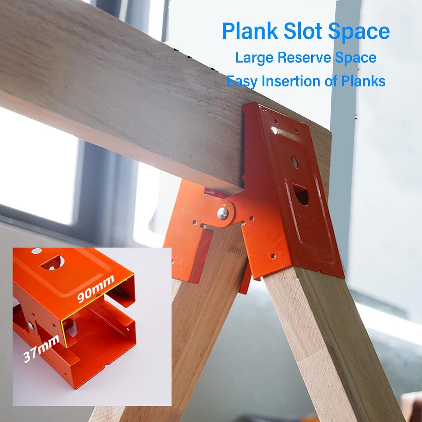 🛠️ 2Pcs Heavy Duty Sawhorse Brackets with Down Clamp
