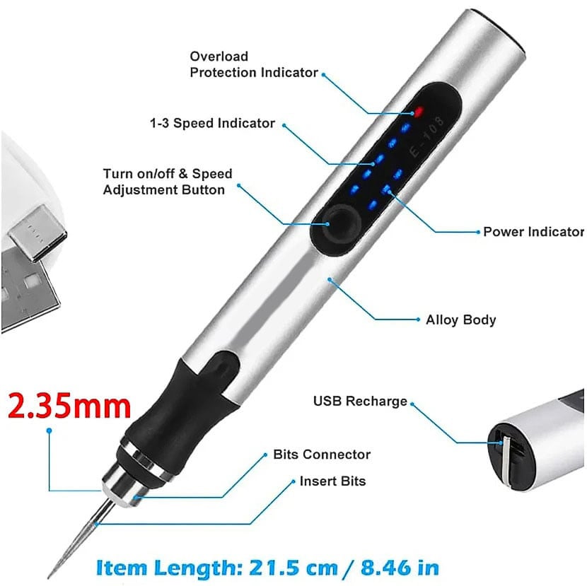 🔥Precision Engraving Pen with 3 speed adjustment speeds
