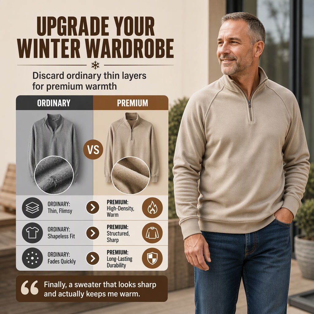 💥Hot Sale 50% OFF💖Men's quarter-zip sweater with a stand-up collar