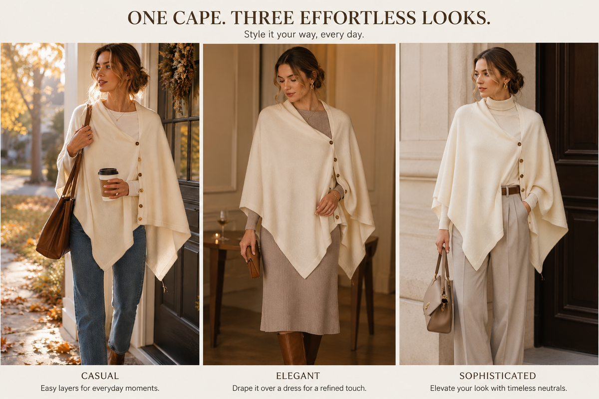 Women's Versatile Knitted Shawls Scarf Poncho Sweater-🍂 Cozy Autumn Cape
