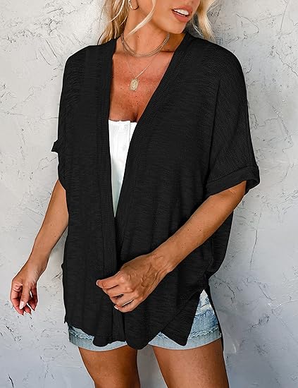 2026 New Stylish Flowy Short Sleeve Cardigan