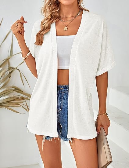 2026 New Stylish Flowy Short Sleeve Cardigan