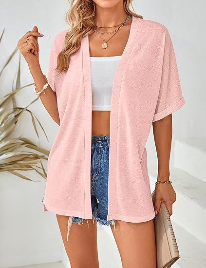 2026 New Stylish Flowy Short Sleeve Cardigan