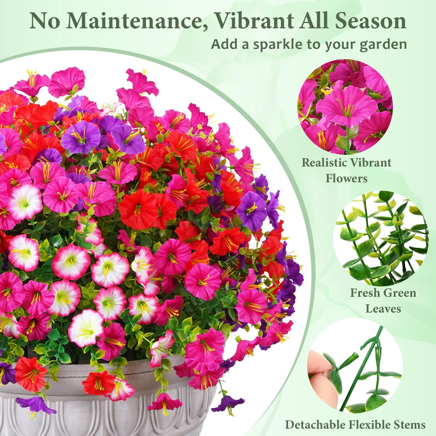 🔥Last Day 60% OFF😍Sunscreen and Rainproof Artificial Petunias Flowers🌺