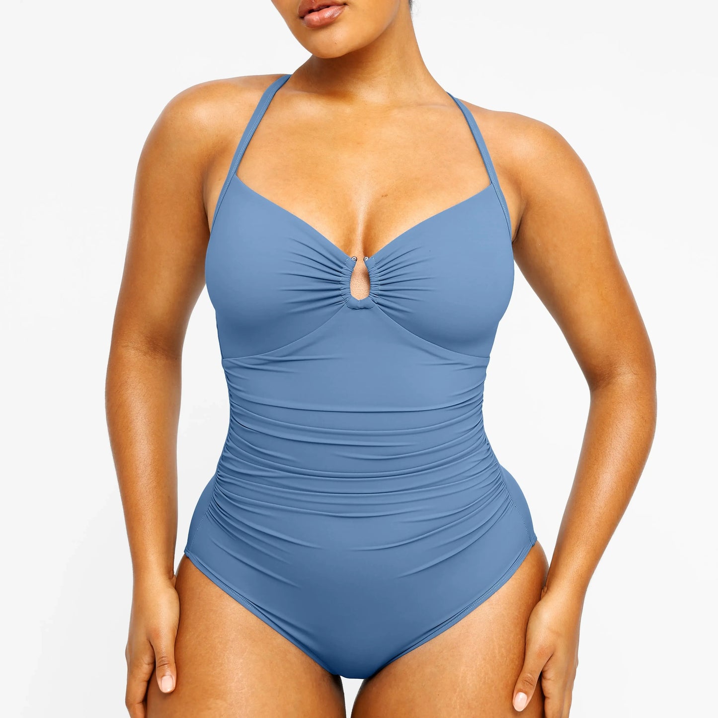 Shaping Swimsuit U-Ring Cut Out Slimming Swimwear