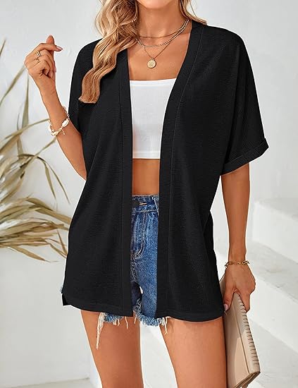 2026 New Stylish Flowy Short Sleeve Cardigan