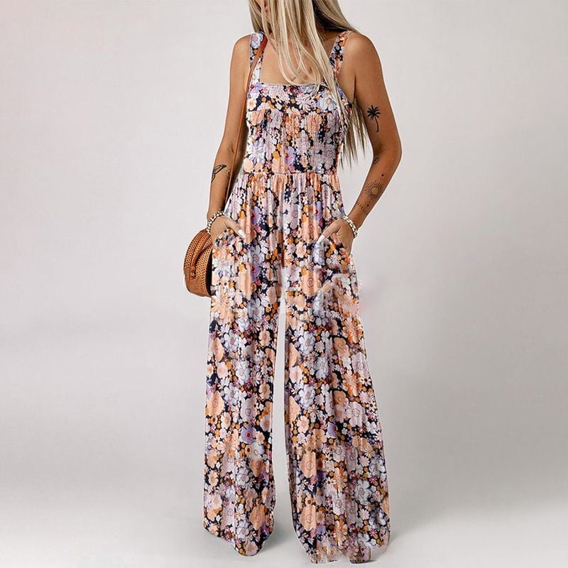 🏖️🌼Women's Casual Print Sleeveless Overalls Jumpsuits
