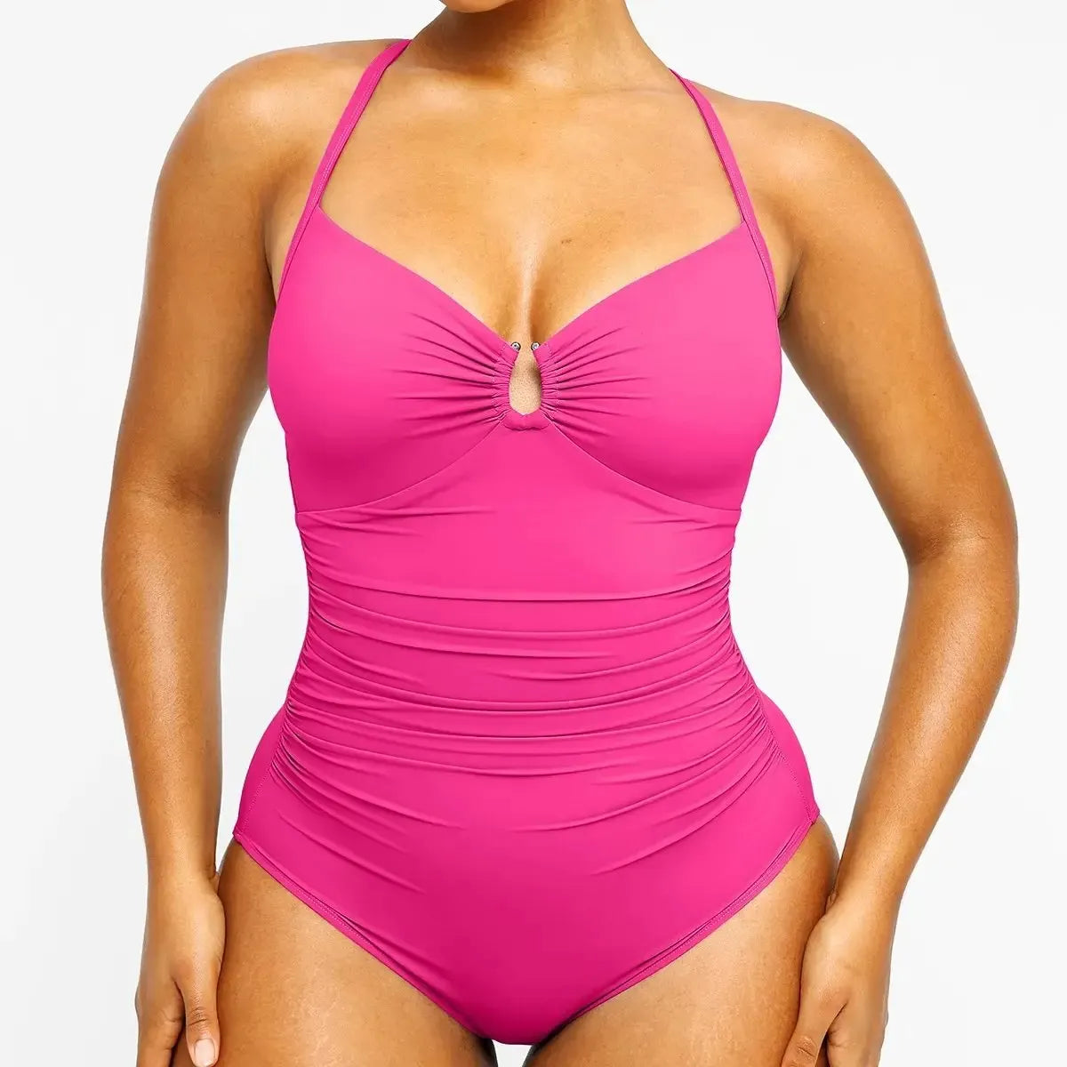 Shaping Swimsuit U-Ring Cut Out Slimming Swimwear