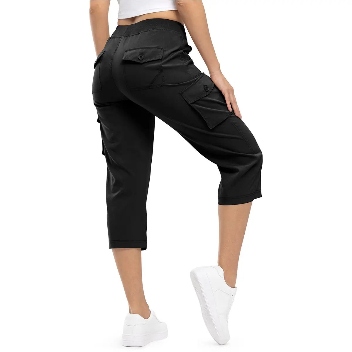 Women Lightweight Hiking Capris: Quick-Dry, 6 Pockets, Loose Fit