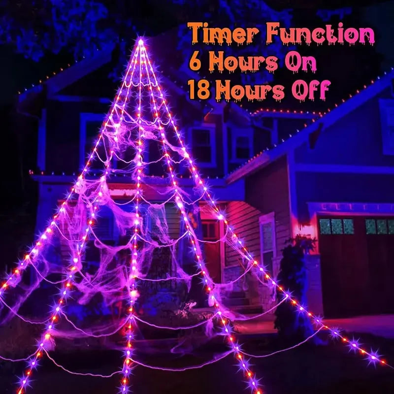 Halloween Glowing Spider Web Lights