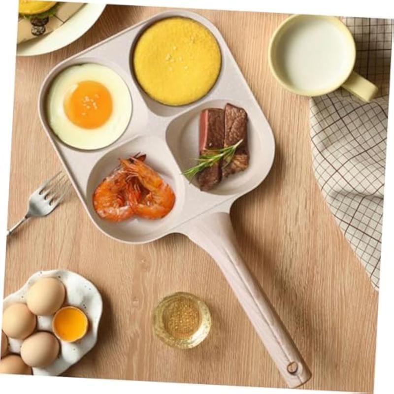 🍳Medical Stone 4-Hole Wooden Handle Non-Stick Frying Pan – Ideal for Pancakes, Burgers, Breakfast & Quick Home Cooking