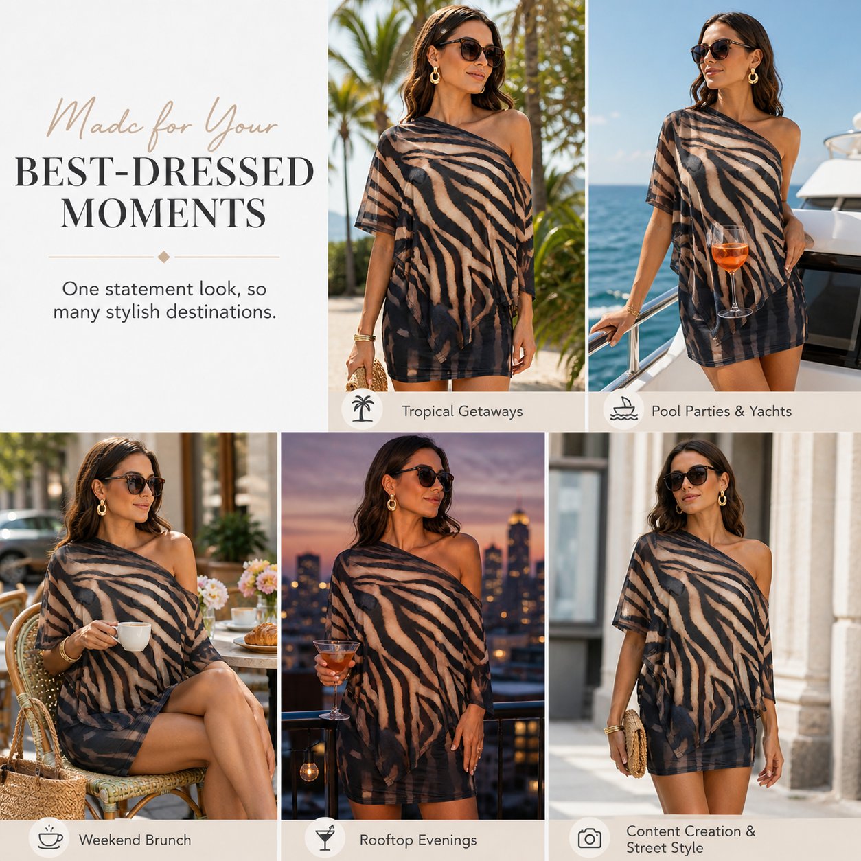 🔥Craving You: Animal Print Draped Mini Skirt Set