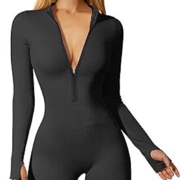 Fleece Long Sleeve Zipper Jumpsuit