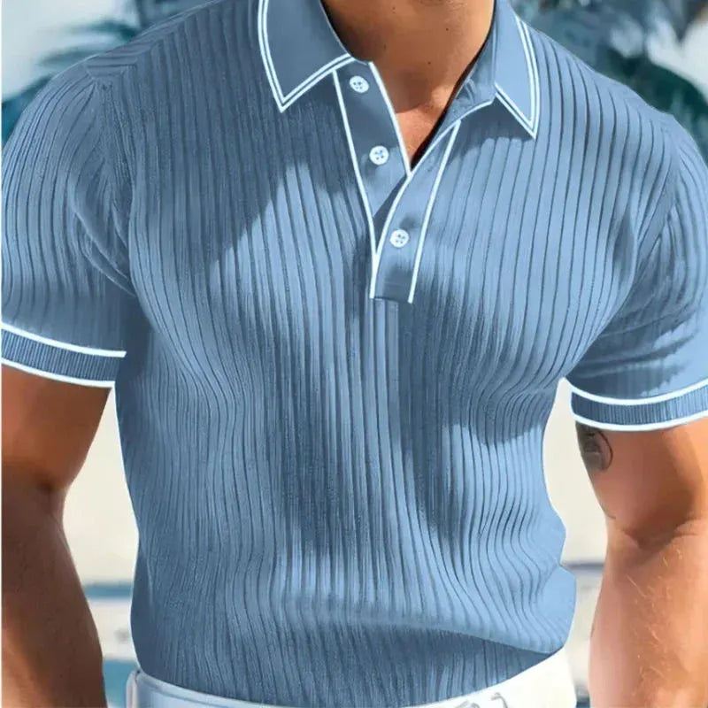 👔 LIMITED-TIME 49% OFF! ⛳ Summer Casual Short Sleeve Polo Shirt – Premium Knit, Contrast Tipping, Breathable 🌴