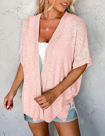 2026 New Stylish Flowy Short Sleeve Cardigan