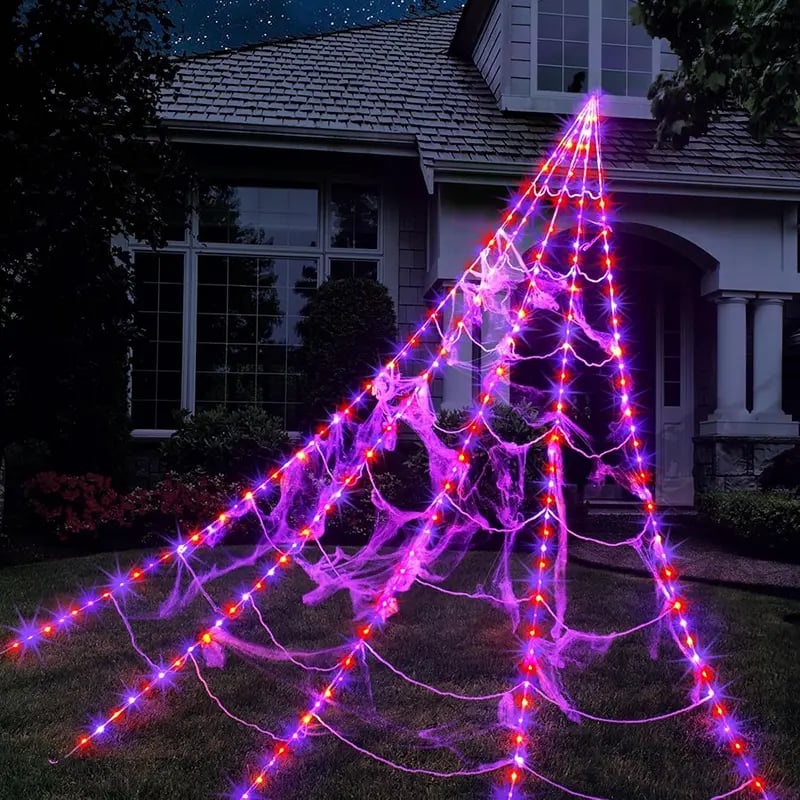 Halloween Glowing Spider Web Lights