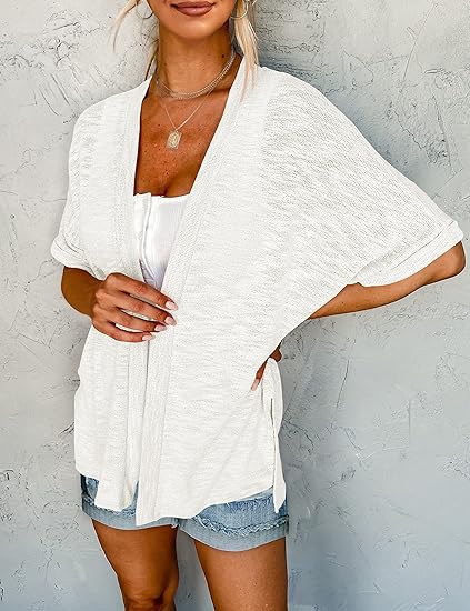 2026 New Stylish Flowy Short Sleeve Cardigan