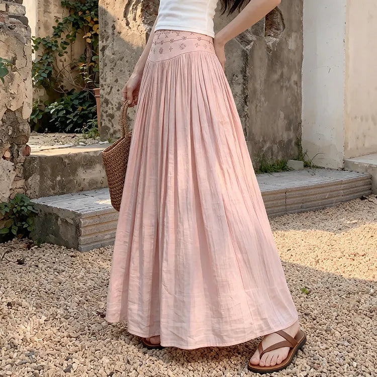 👗Women's High-Waisted Linen A-Line Beach Skirt👠