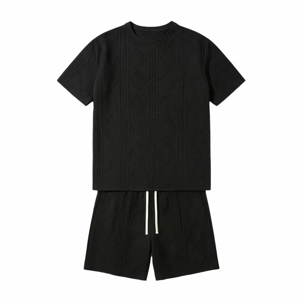 Men's Breathable Textured 2-Piece Summer Set
