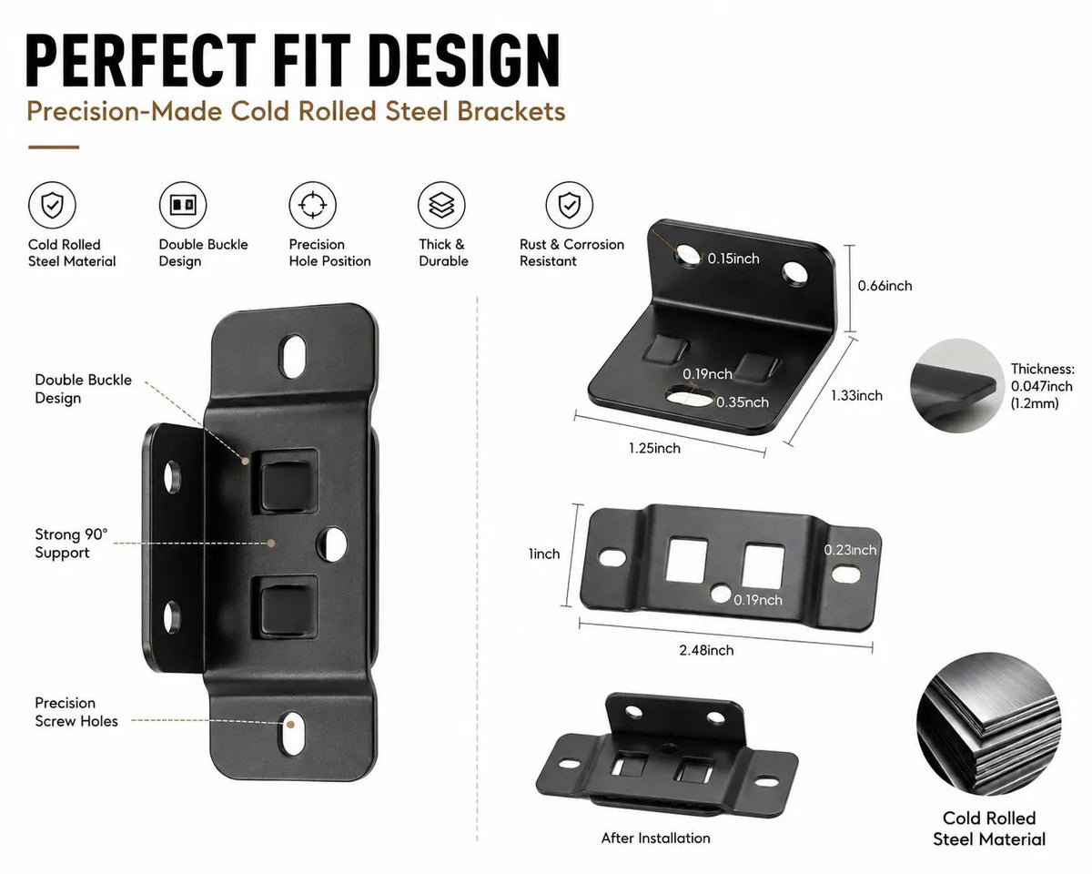8-Pack Heavy-Duty Stainless Steel Corner Brackets – Quick Fitting L Shape Furniture Joint Braces with Screws