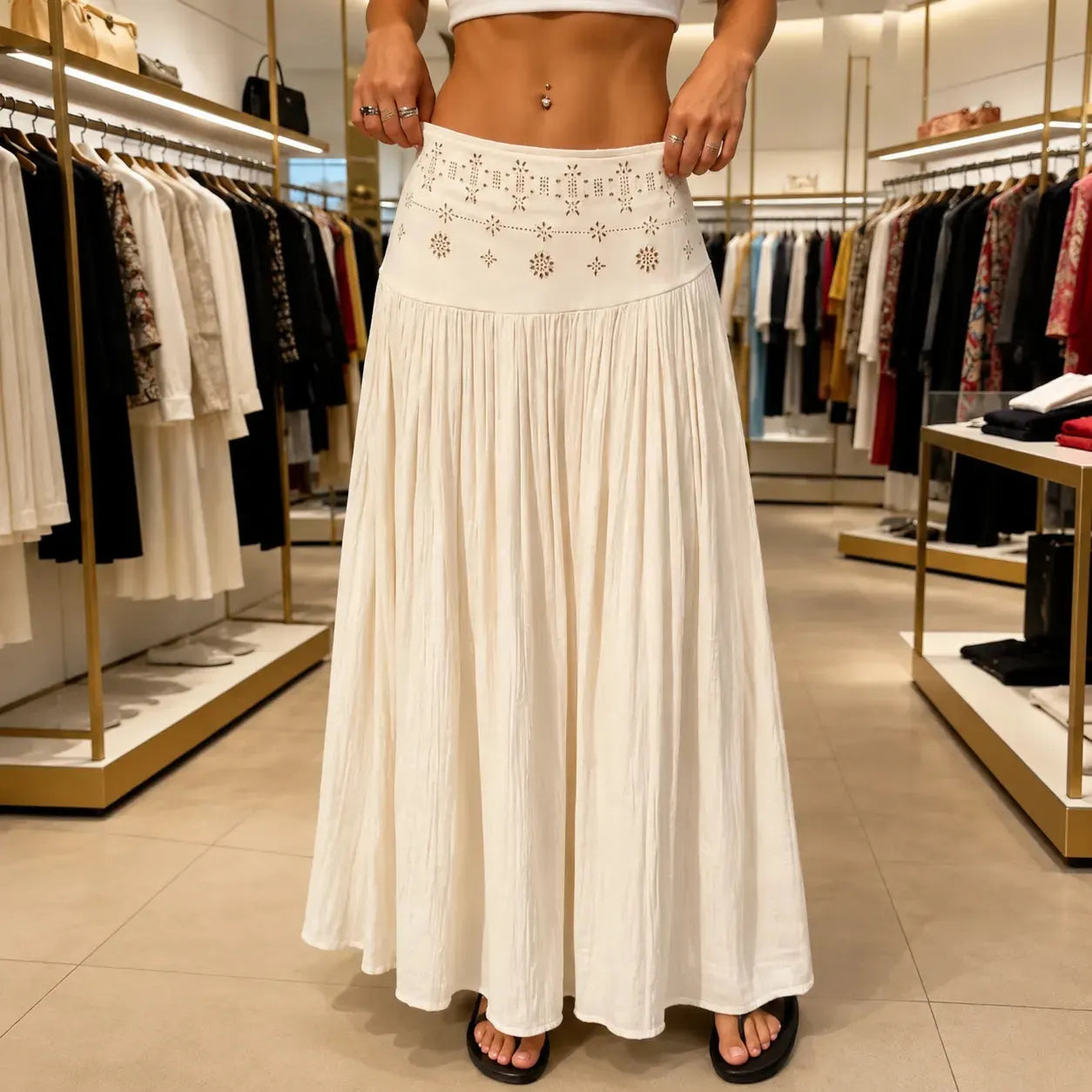 👗Women's High-Waisted Linen A-Line Beach Skirt👠